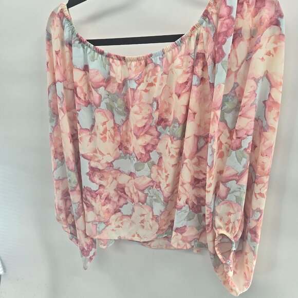 Forever 21 Contemporary Pastel Floral Off Shoulder Balloon Sleeves Small - Picture 4 of 8
